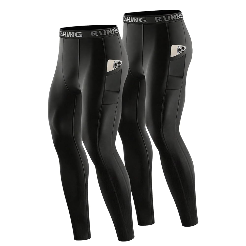 Amazon | [NEWHEY]スポーツタイツ メンズ 2枚セット スパッツ